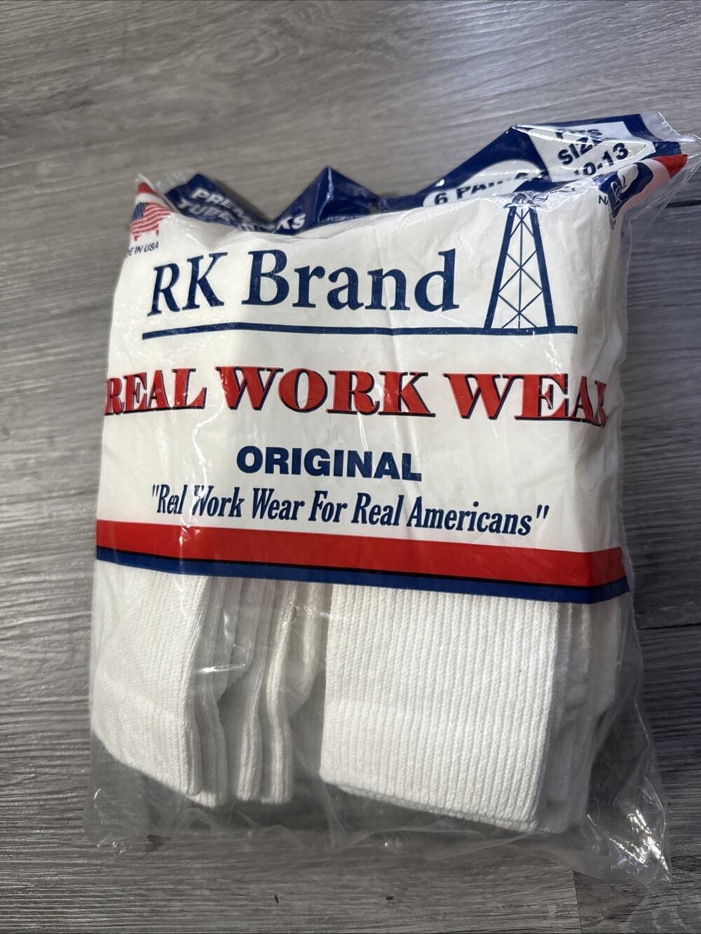 RK Brand 6 Pairs Tube Socks, Fits Size 10-13